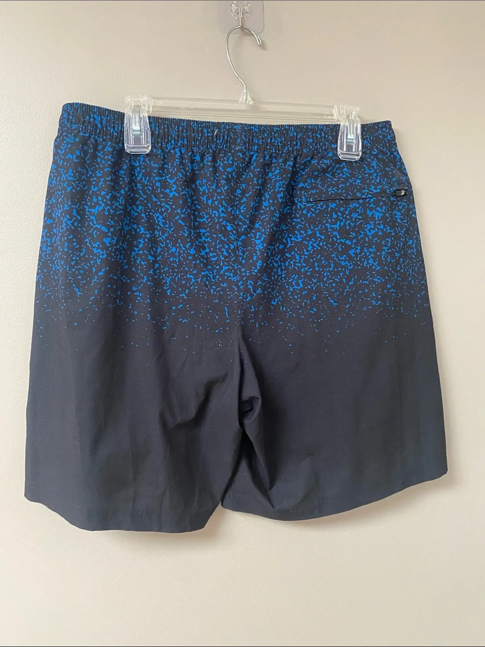 chubbies Black Swim Trunks with Blue Speckle 7” inseam 2XL
